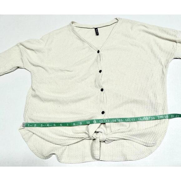 Iwollence Womens Sweater Shirt Waffle Knit Thermal Long Sleeve Tie Knot XL - Picture 10 of 15